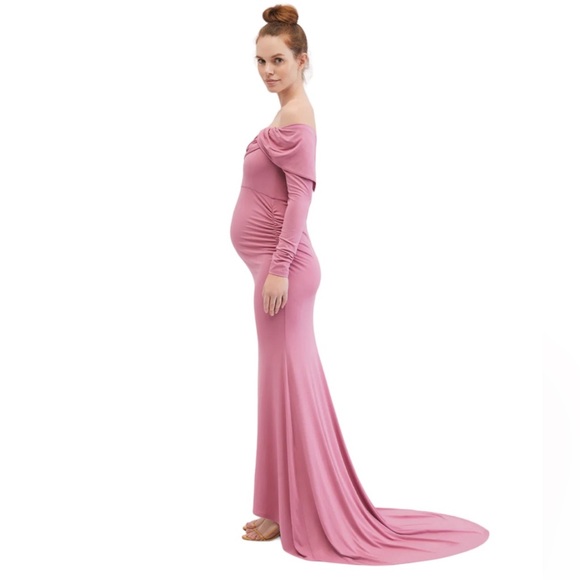 Motherhood OFF THE SHOULDER MATERNITY GOWN & PHOTOSHOOT DRESS NWOT Size:M - Picture 4 of 6